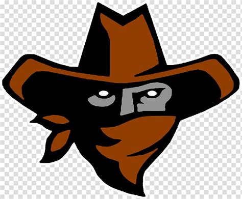 Cowboy Bandit Or Outlaw Wearing Face Mask Side View Mascot Black Clip