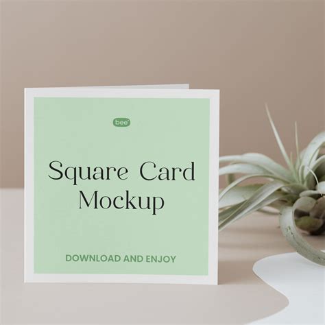 Free Standing Square Card Mockup Mockupbee