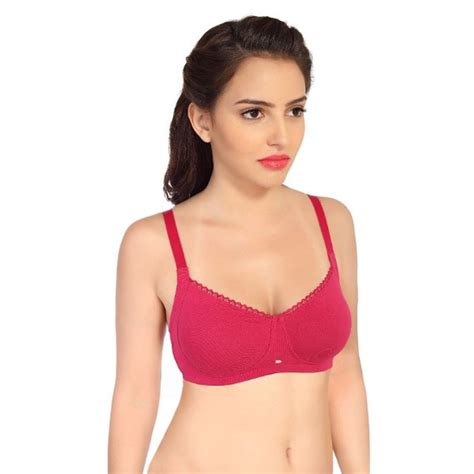 Buy Soie Womens Non Padded Non Wired Full Coverage Bra Pink Online