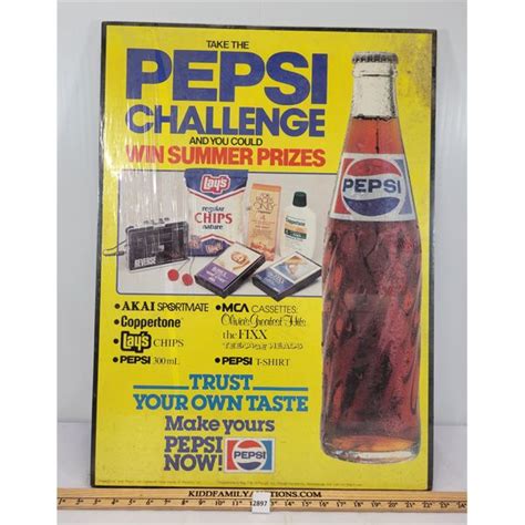 PEPSI CHALLENGE AD POSTER ON BOARD - CIRCA 1975 - Kidd Family Auctions