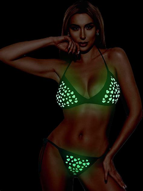 Sexy Hearts Glow In The Dark Lingerie Bikini Glow In The Dark Store