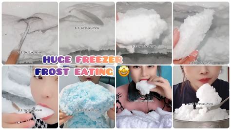 ASMR HUGE FREEZER FROST SCRAPING AND EATING ICED MUKBANG