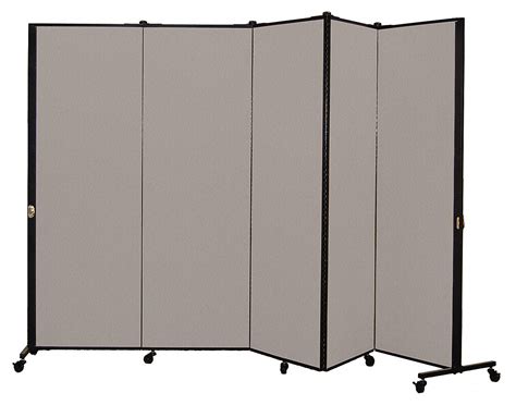 SCREENFLEX Portable Room Divider, Number of Panels 5, 5 ft 9 in Overall Height, 9 ft 5 in ...