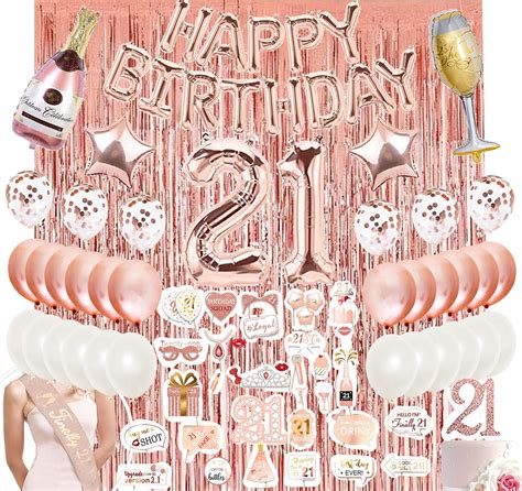 Buy Mayen 21st Birthday Party Decorations Rose Gold Photo Booth Props