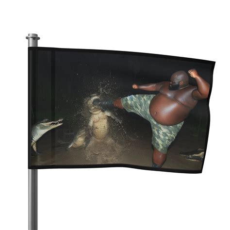 Gumbo Slice Kicking Alligator Funny Flag Etsy