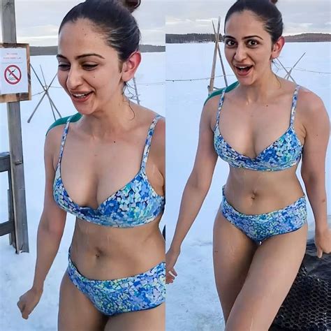 Rakul Preet Singh Hot Bikini Stills In Freezing Water Glam Actress