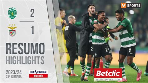 Resumo: Sporting 2-1 Benfica (Liga 23/24 #28) - YouTube
