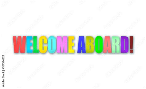 Texto de bienvenido a bordo en fondo transparente. Stock Illustration ...