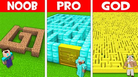 Biggest Maze Build Challenge Giant Maze House In Minecraft Noob Vs Pro