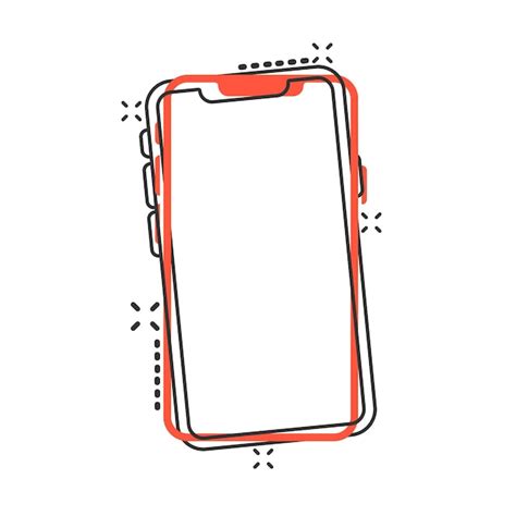 Ícone de tela em branco do smartphone em estilo cômico ilustração em