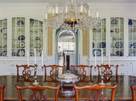 Two Matching Built In China Cabinets In Formal Dining Room Traditional Dining Room