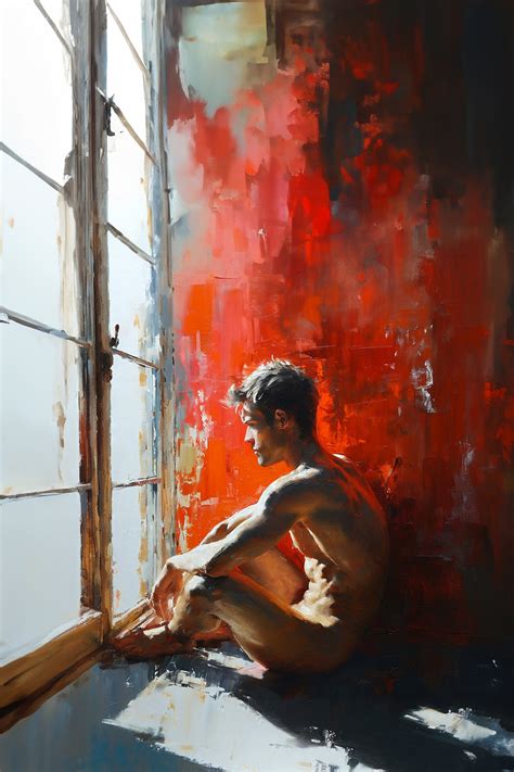 Impressionistic Painting Gay Art Male Painting Male Portrait Male Nude Etsy