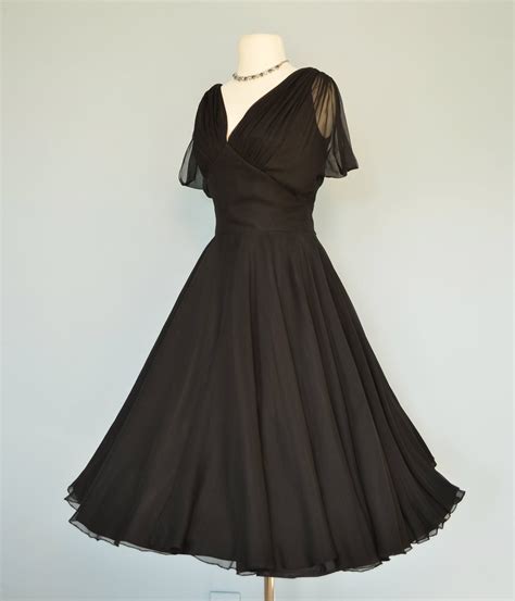 Vintage 1960s Cocktail Dress...Sophisticated Midnight Black