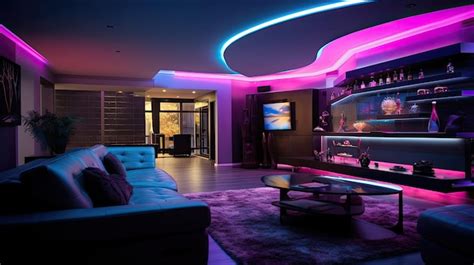 Premium Photo | Led basement lighting