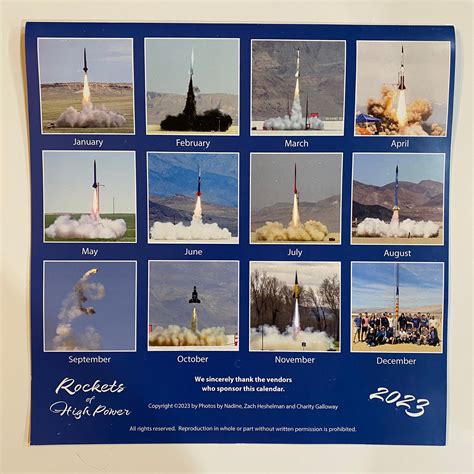 Rockets of High Power 2023 Calendar – @ModelRocketGuy