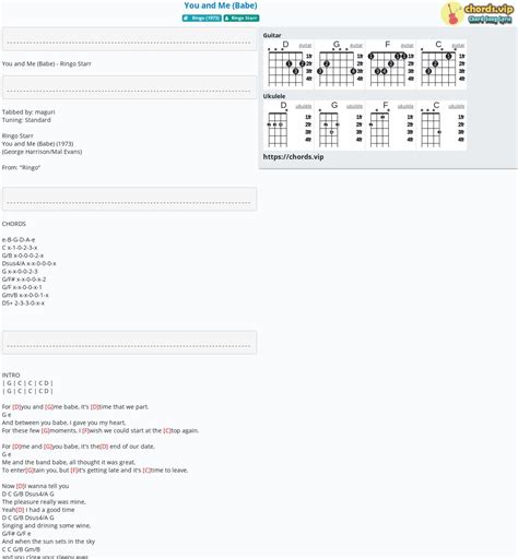 Chord You And Me Babe Tab Song Lyric Sheet Guitar Ukulele Chords Vip