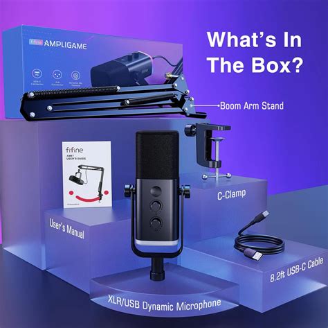 Fifine Ampligame AM8 RGB USB, XLR Dynamic Mic With Touch-mute – iGeek ...