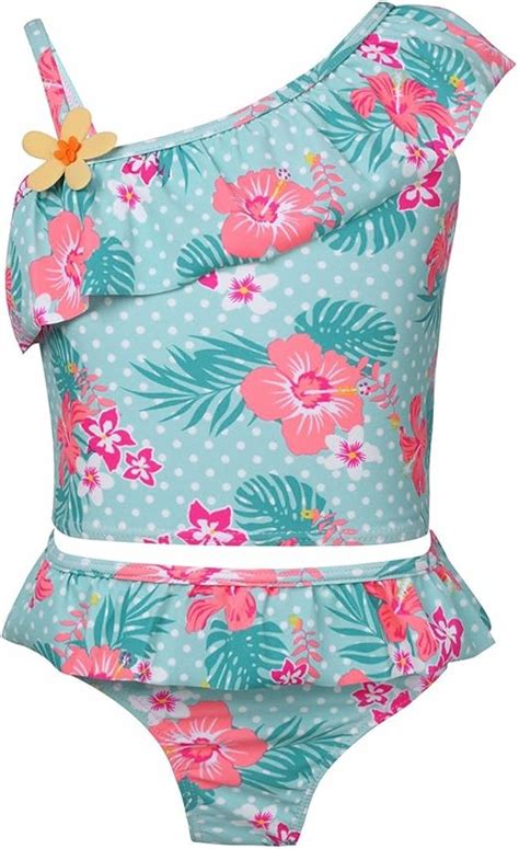 YiZYiF Mädchen Tankini Bikini Badeanzug Blumen Muster Top mit Slip Badeshorts Badekleidung Set