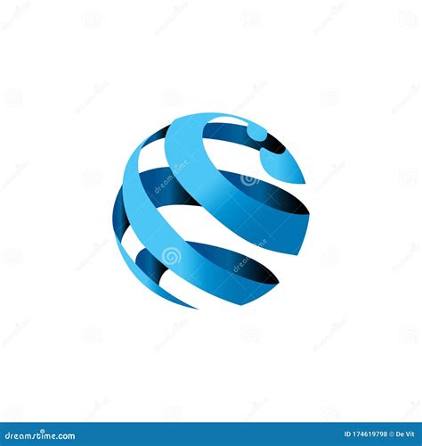 Globe Spiral Logo Stock Vector Illustration Of Symbol 174619798