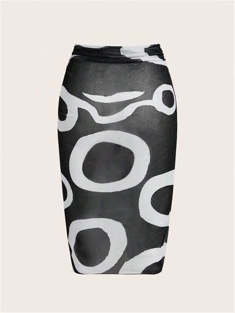 SHEIN Swim Summer Beach Color Block One Shoulder Bikini Set With Skirt Cover Up SHEIN USA