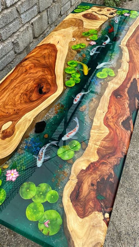 Table Koi Resin Epoxy Table Living Room Table Resin Table Top Table