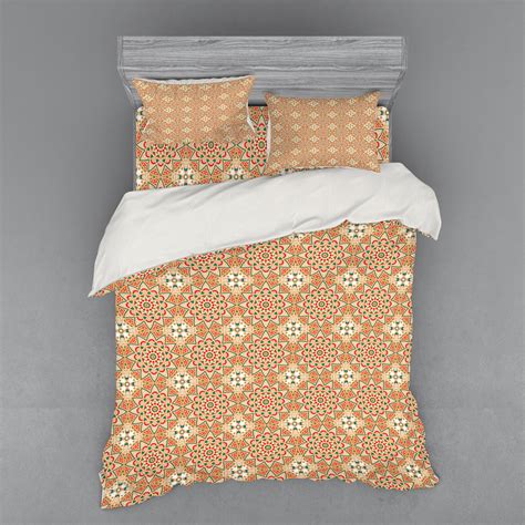 Ambesonne Moroccan Bedding Set Duvet Cover Sham Fitted Sheet In 3 Sizes
