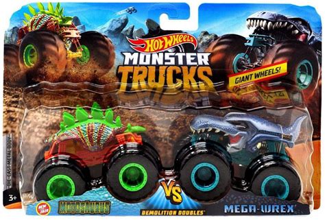 Hot Wheels Monster Truck Duplo Motosaurus E Mega Wrex Mattel Carrinho De Brinquedo Magazine