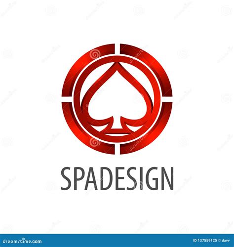 Spade Sign Logo Concept Design 3d Three Dimensional Style Stock Vector