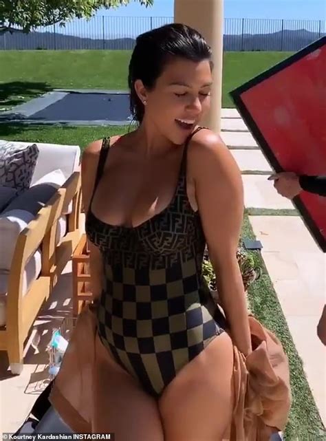 Kourtney Kardashian Shows Off Her Toned Bikini Body In Shimmering Two Piece In Instagram Clip