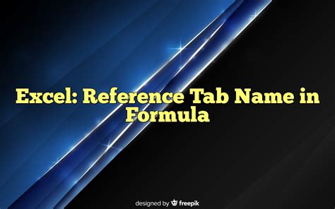 Excel Reference Tab Name In Formula