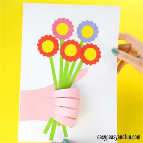Handprint Flower Bouquet Craft Mothers Day Idea Easy Peasy And Fun