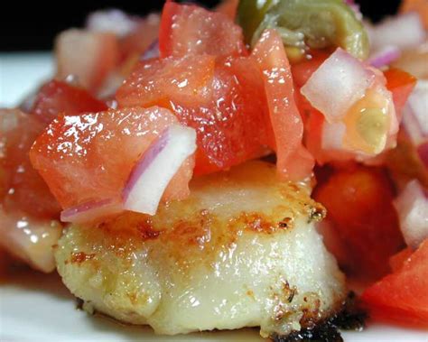 Pan Seared Scallops With Fresh Tomato Caper Salsa Recipe