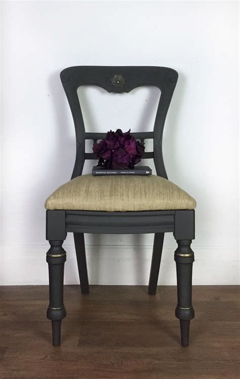 Dark Grey And Gold Chair Grey Painted Furniture Furniture Gold Chair