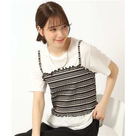 キューティーブロンド Cutie Blonde 洗えるキャミレイヤード風Tシャツ チャコールグレー ファッション通販 MAGASEEK マガシーク