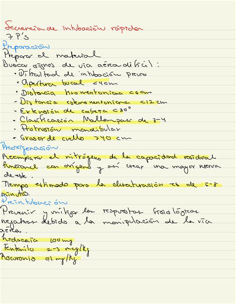 SOLUTION Secuencia R Pida De Intubacion Studypool