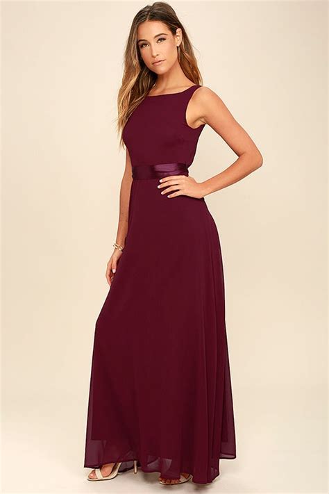 Stunning Wine Red Maxi Dress Backless Maxi Dress Gown 8200