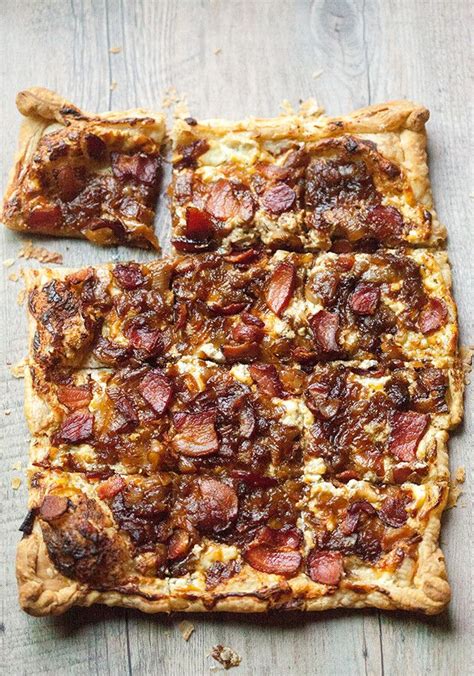 Caramelized Onion Bacon And Blue Cheese Puff Pastry Tart Cheese