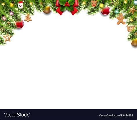 Christmas border isolated white background Vector Image