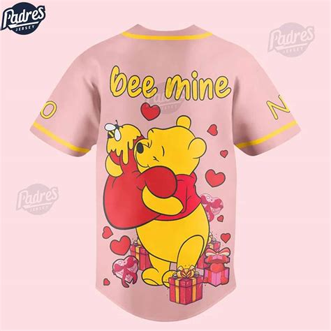 Custom Valentine Winnie The Pooh Be Mine Baseball Jersey Padres