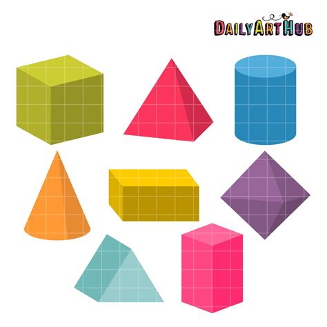 3D Shapes Clip Art Set – Daily Art Hub // Graphics, Alphabets & SVG