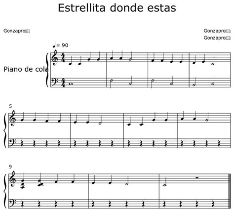 Estrellita donde estas - Sheet music for Piano