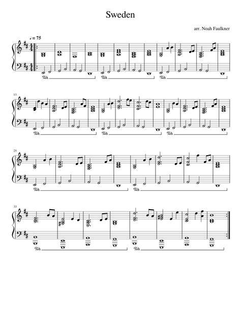 Sweden Minecraft Piano Sheet Music Sweden Minecraft Theme Sheet Music