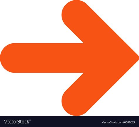 Arrow Right Flat Orange Color Icon Royalty Free Vector Image