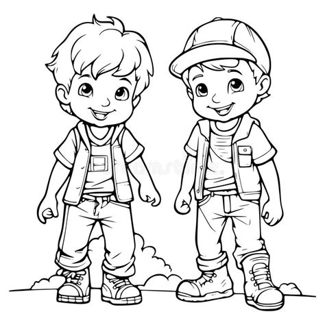 Boy Standing Coloring Page