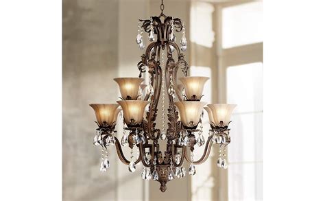 Bronze Chandelier With Crystals Savillefurniture