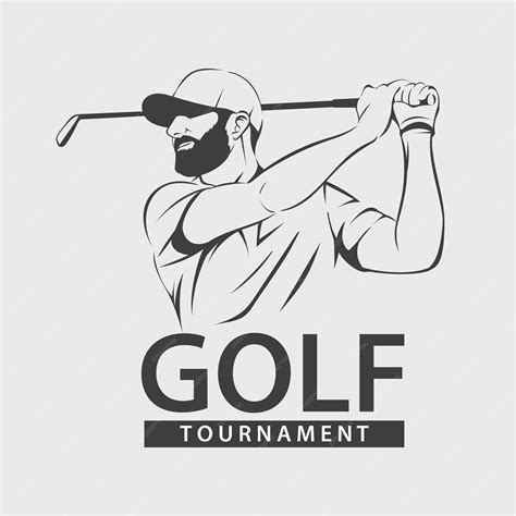 Ilustración De Vector De Tiro De Swing De Logotipo De Golf Torneo De