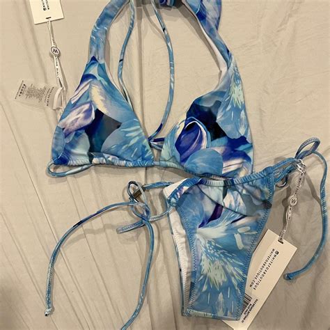 White Fox Xs Blue Bikini Depop