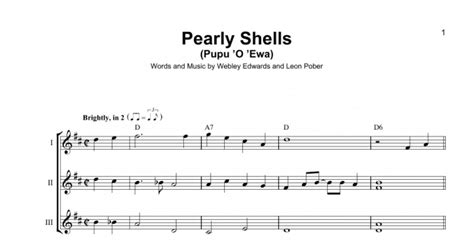 Pearly Shells Pupu O Ewa Ukulele Ensemble Print Sheet Music Now