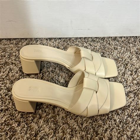Zara Shoes Nude Zara Block Heel Sandal Poshmark