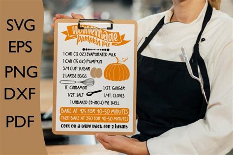 Pumpkin Pie Recipe Svg